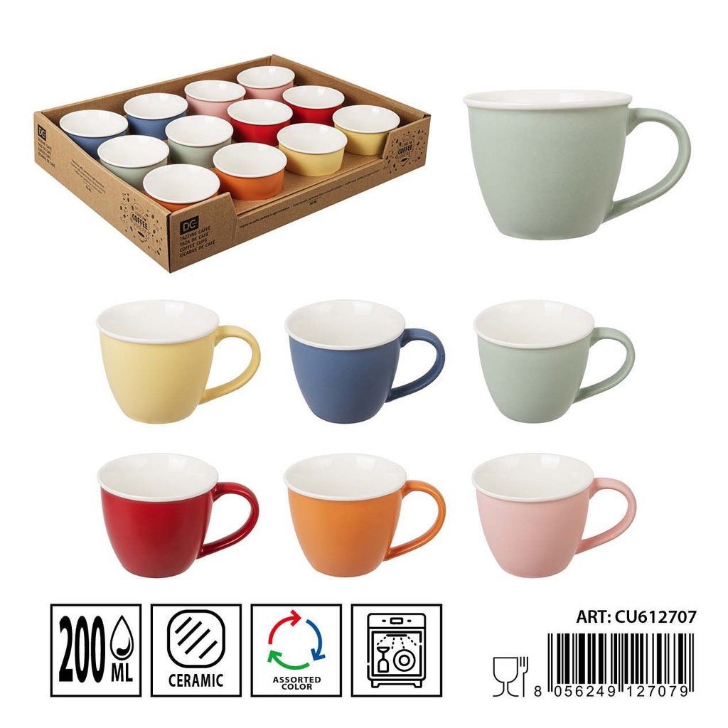 Taza de cerámica 220ml para café y bebidas calientes