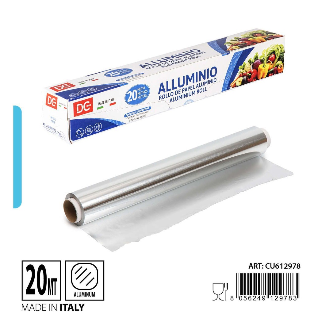 Papel aluminio 20 metros - Utensilios de cocina y accesorios desechables