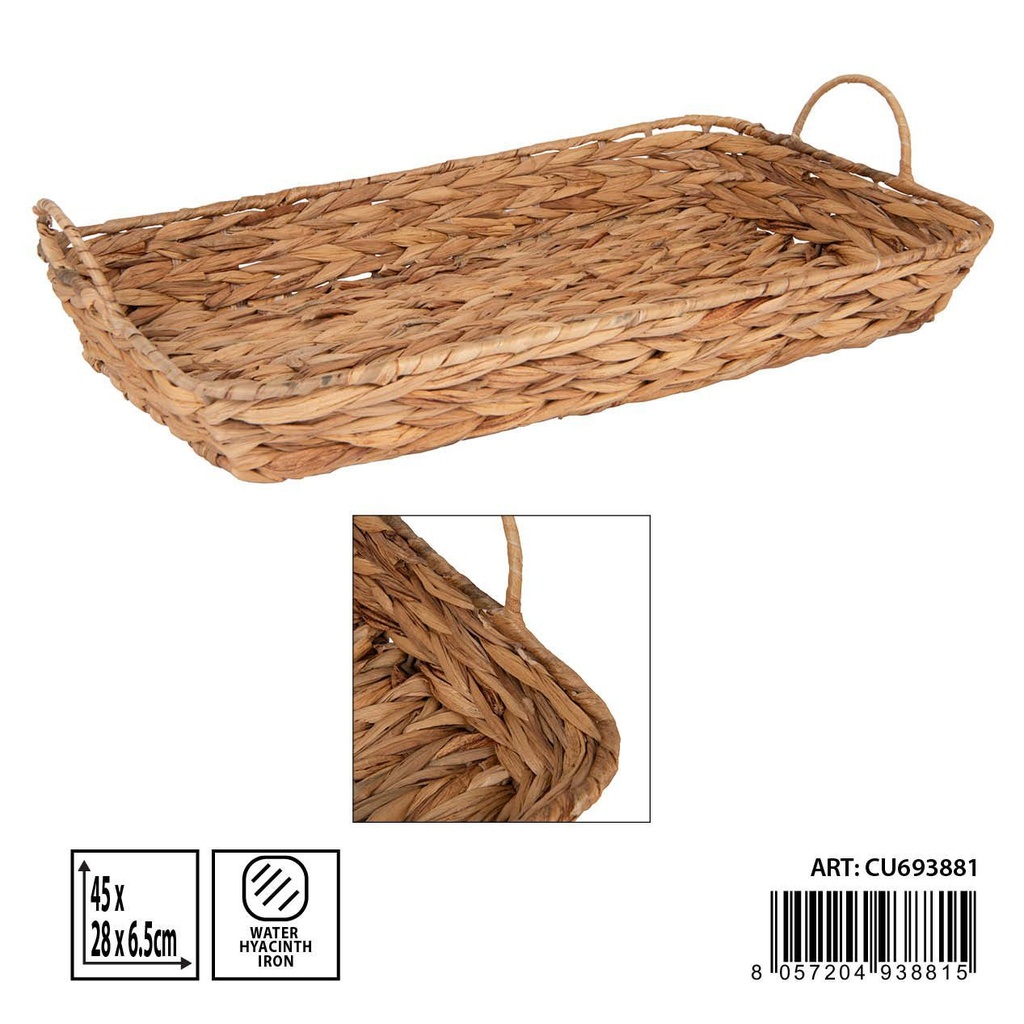 Cesta de almacenamiento tejida 45x28x6.5cm - Organización del hogar