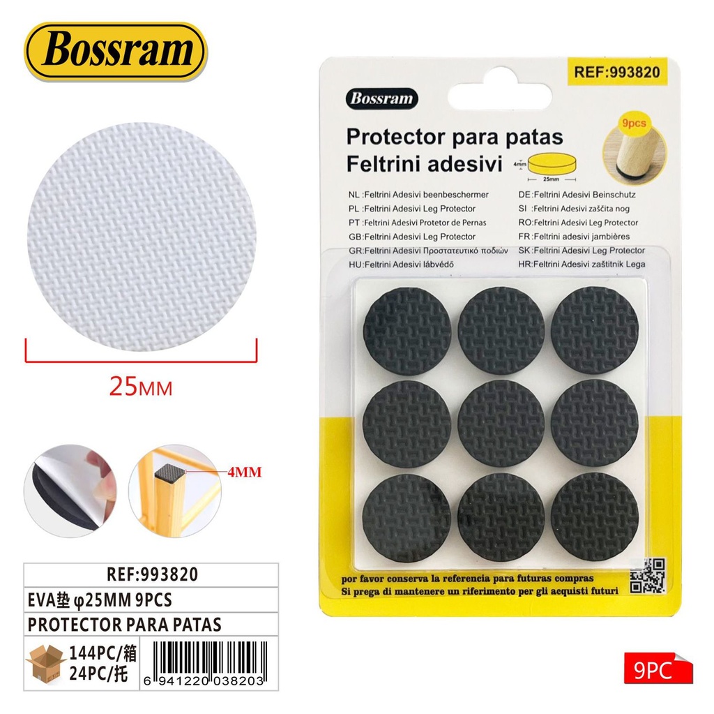 Protector para patas de muebles EVA φ25mm 9 pcs - Tapón de EVA para patas