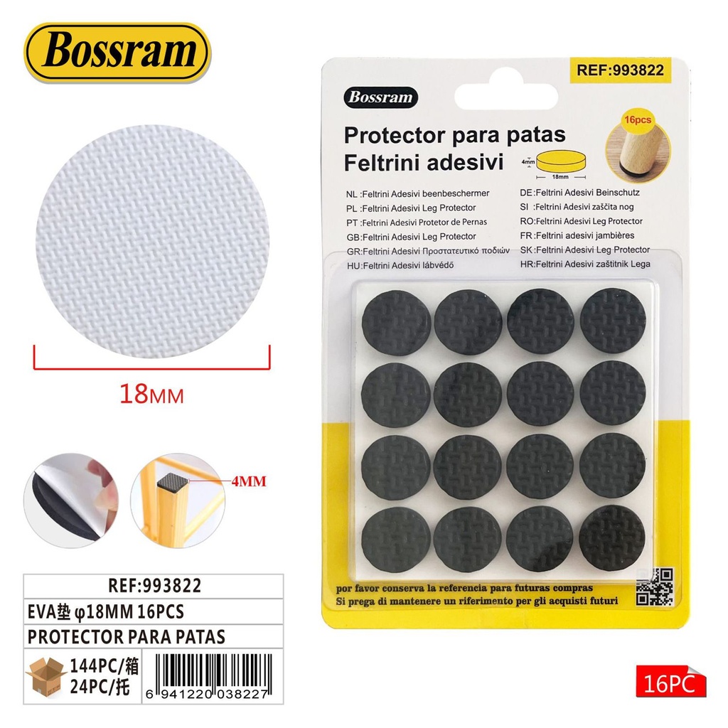 Protector para patas de muebles EVA φ18mm 16 pcs - Tapón de EVA para patas