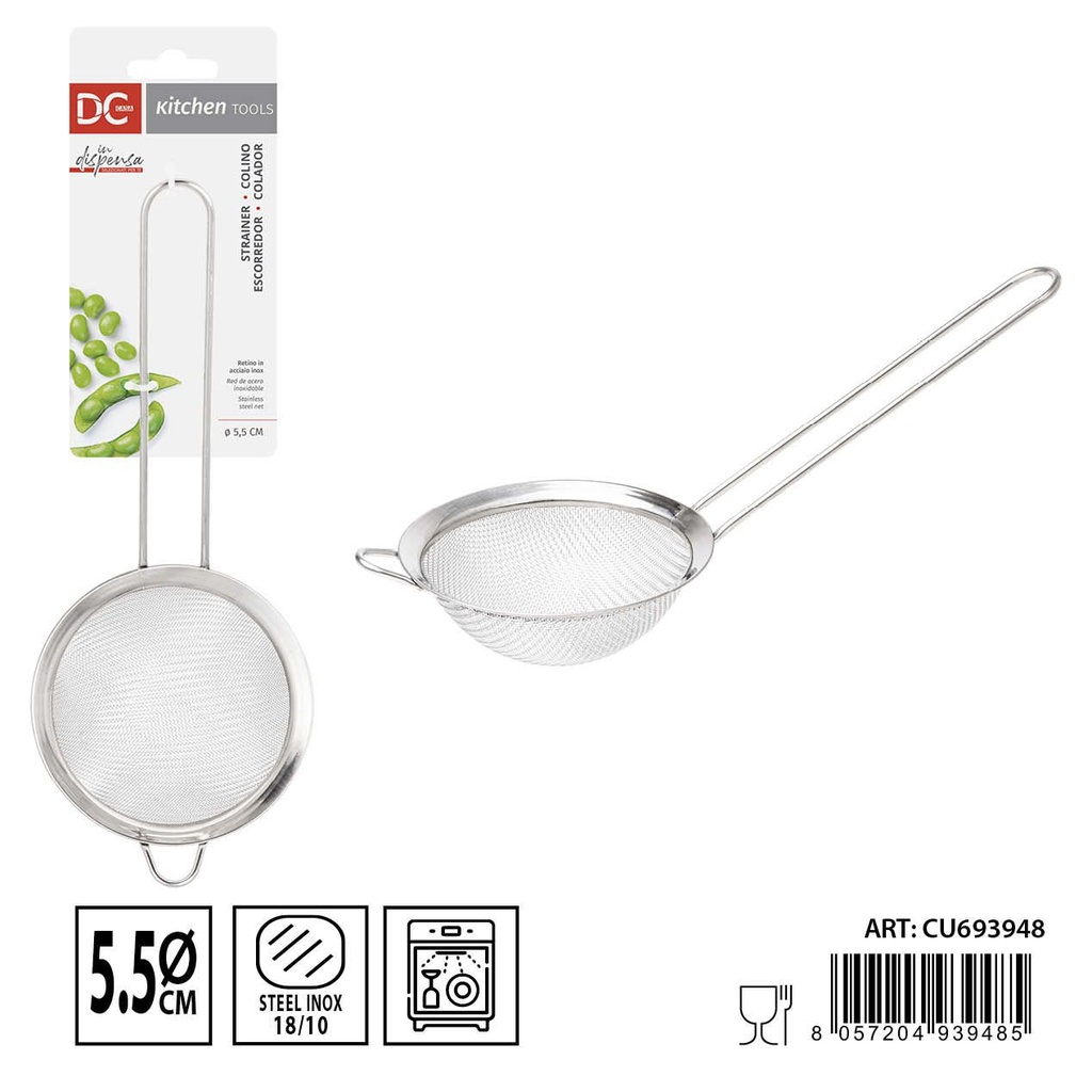 Colador redondo de acero inoxidable ∅5.5cm para escurrir alimentos