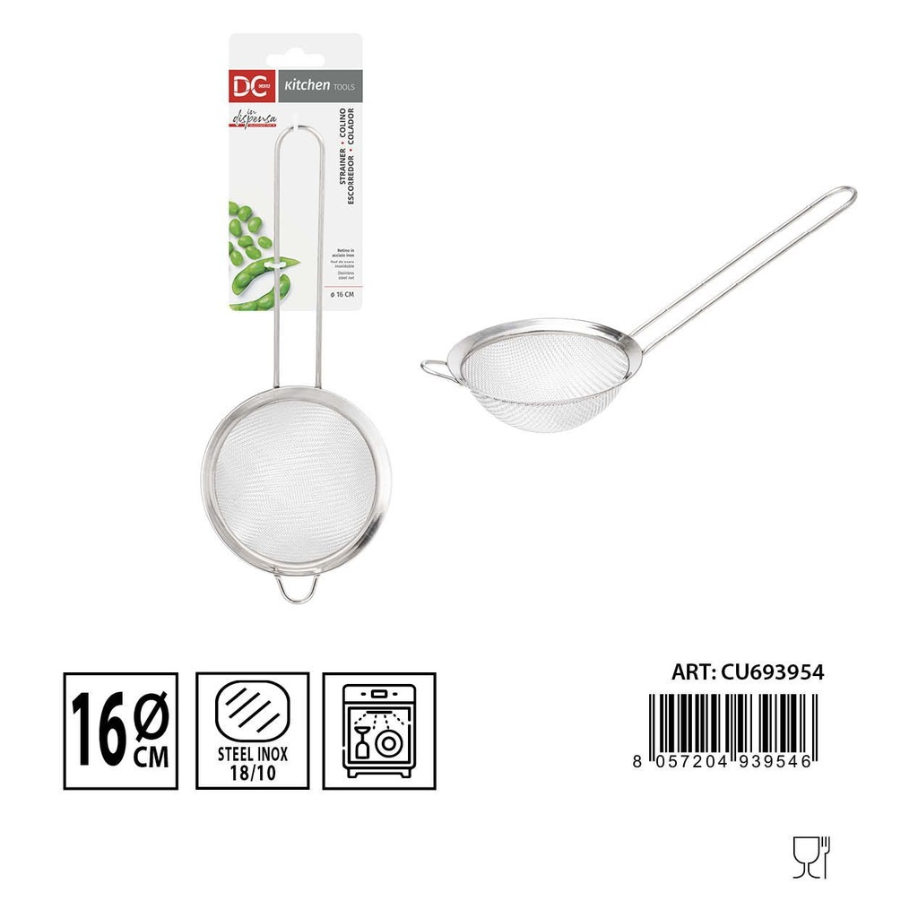 Colador redondo de acero inoxidable Ø16cm - Utensilios de cocina y coladores