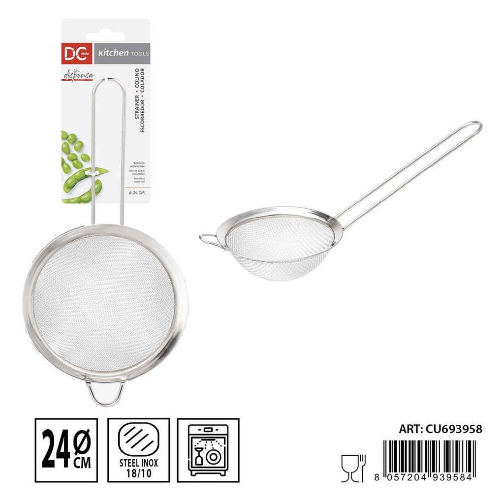 Colador redondo ∅24cm - Utensilios de cocina, coladores de acero inoxidable