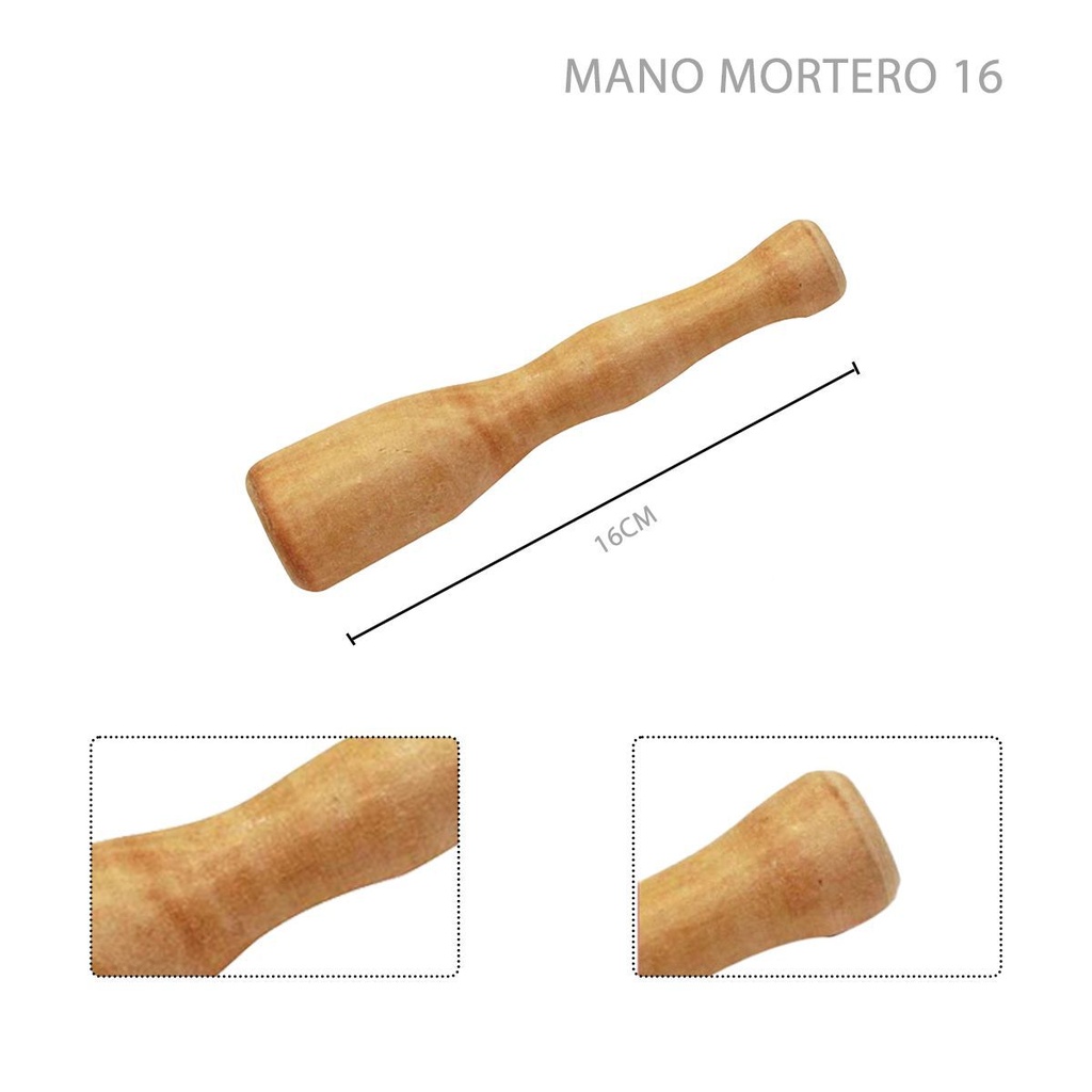 Mazo de mortero de madera 16cm para cocina