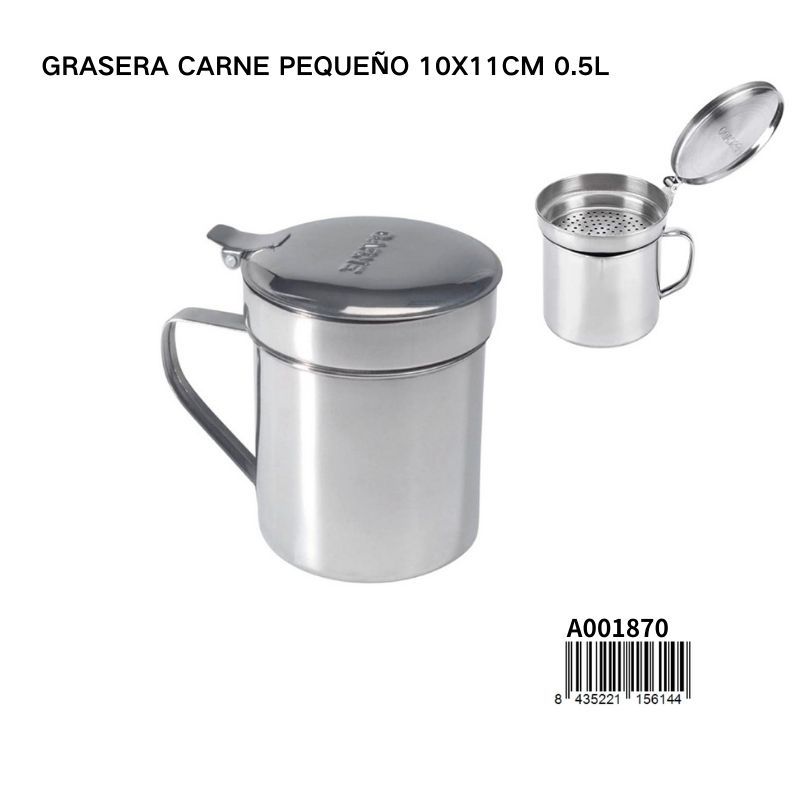 Grasera pequeña de acero 10x11cm 0.5L para cocina