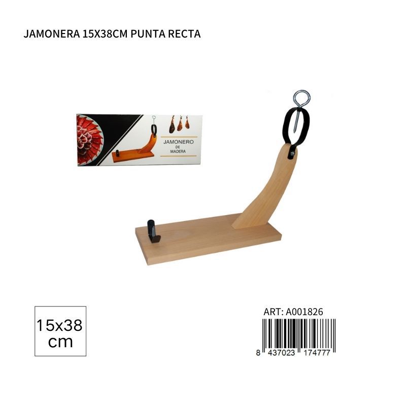 Jamonero punta recta 15x38cm para cortar jamón