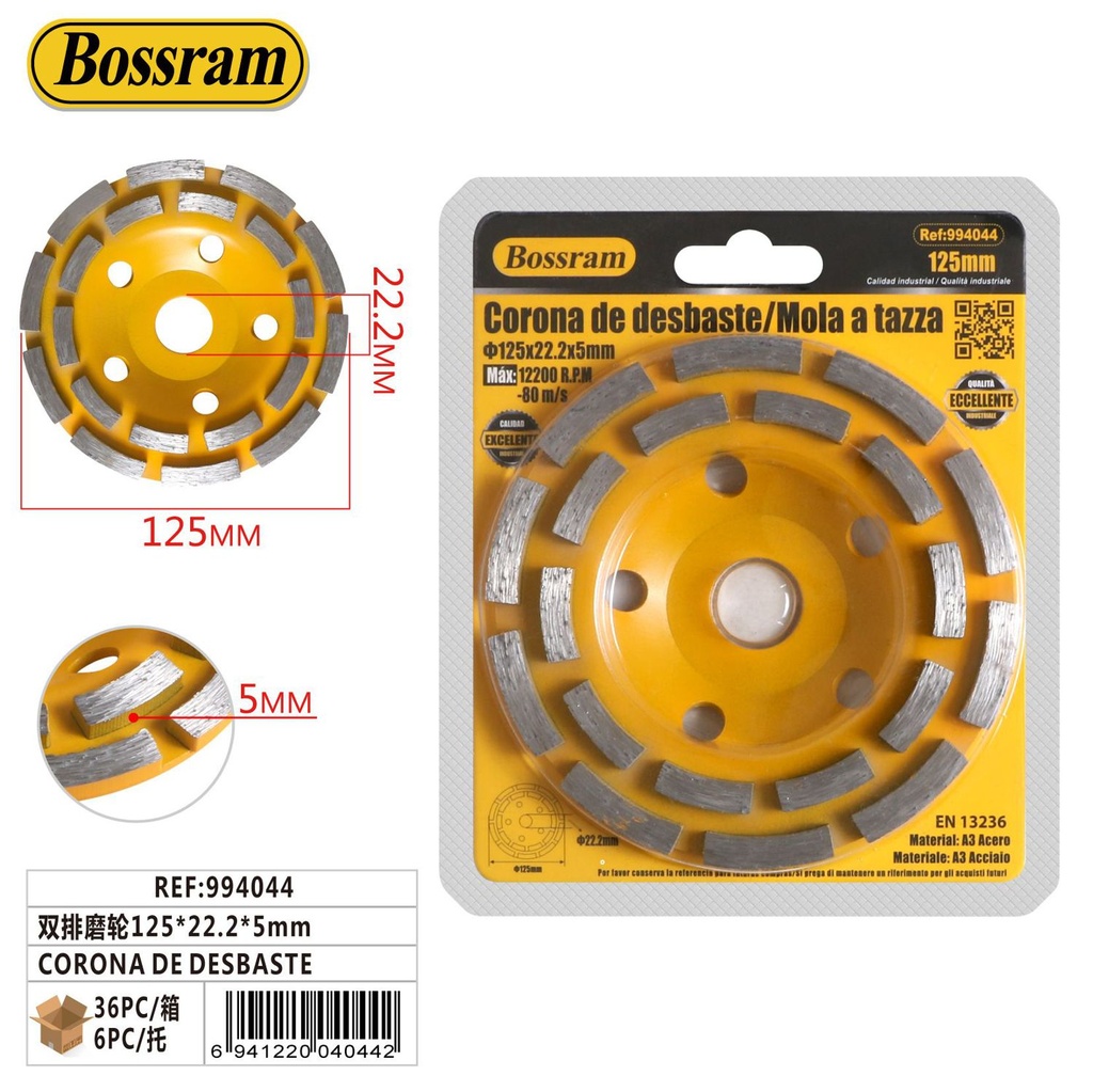 Corona de desbaste 125x22.2x5mm - Herramientas