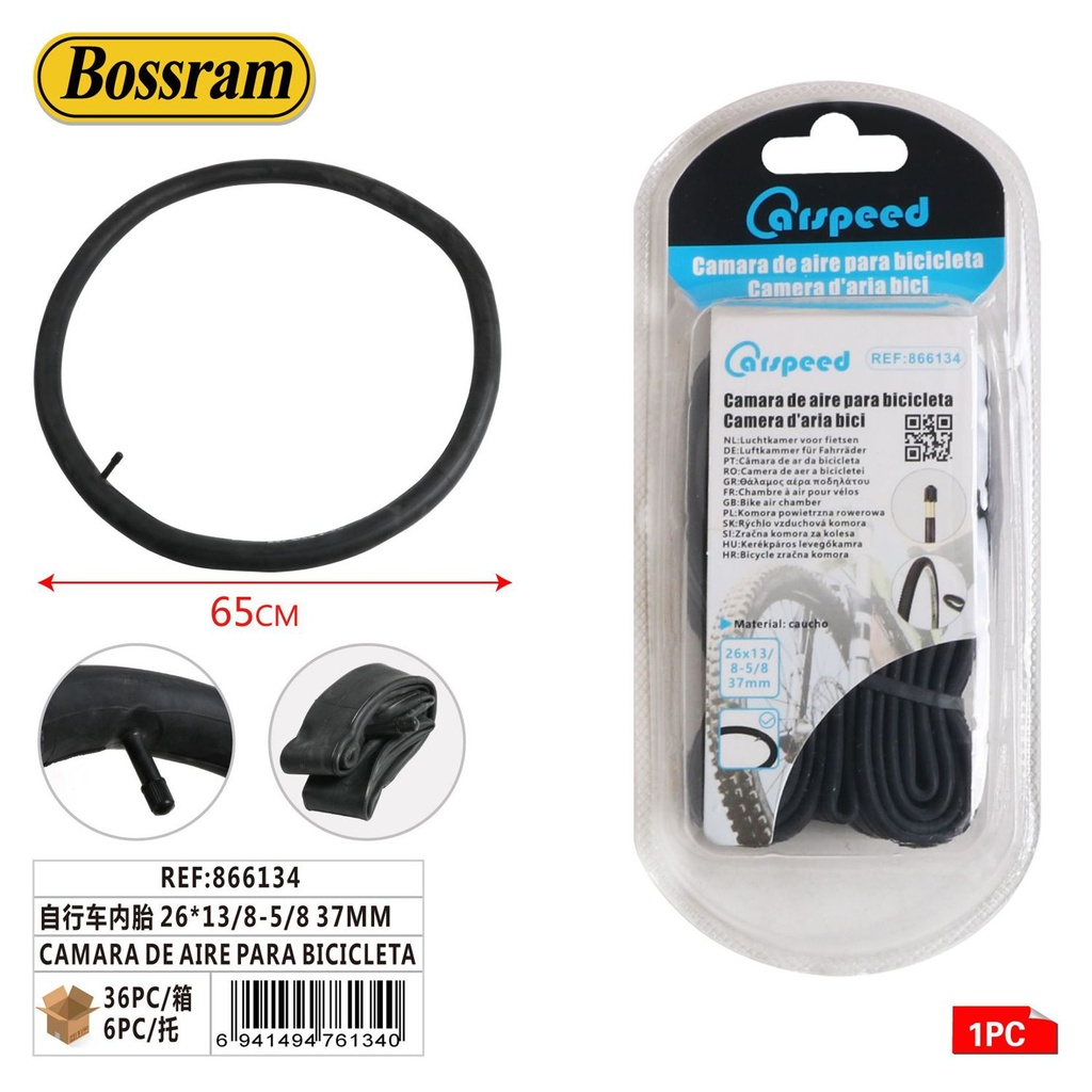 Cámara de aire para bicicleta 26*13/8-5/8 37mm - Accesorios para bicicletas