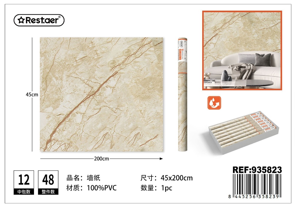 Rollos de papel pintado 45 cm x 2.0 m - Decoración y revestimientos para paredes