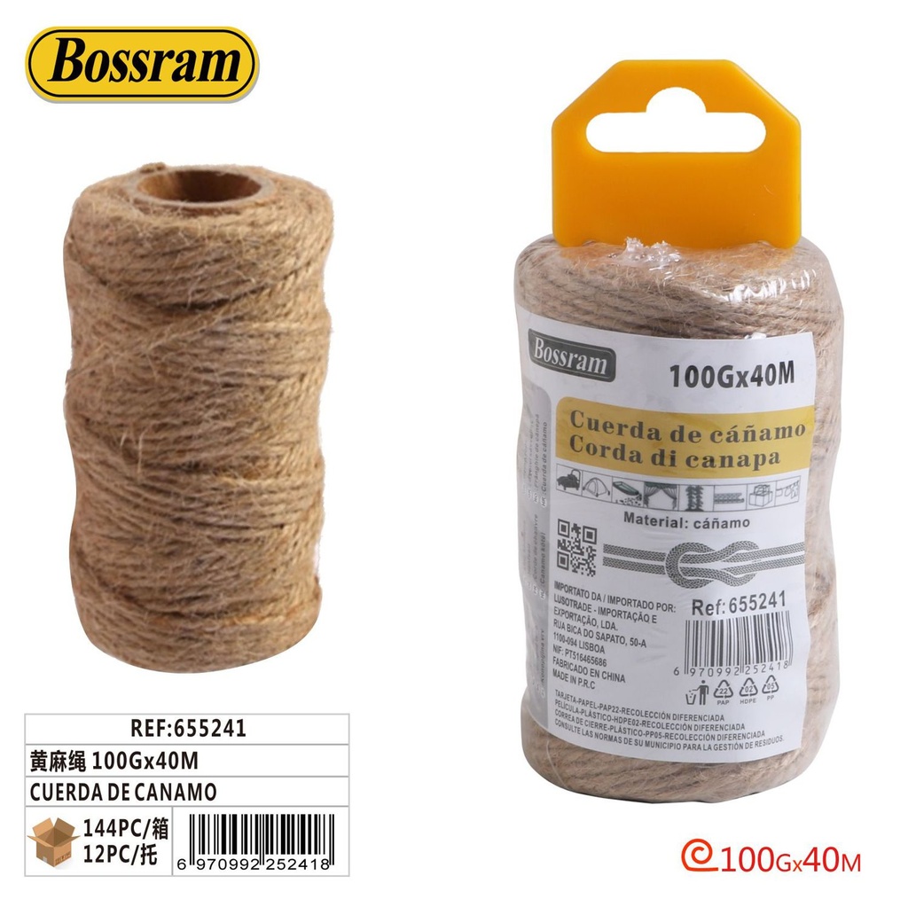 Cuerda de cáñamo 100g x 40m - Artículos de bazar