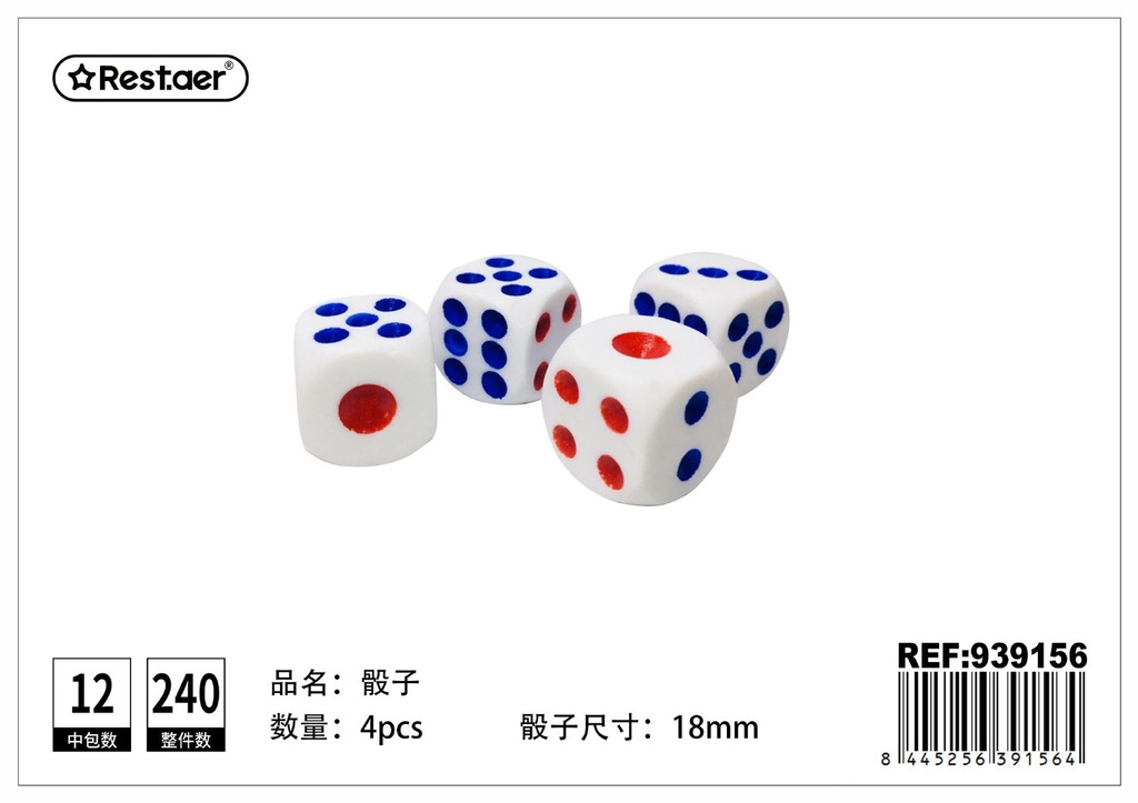 Dado 18 mm 4 pcs - Juegos de mesa y juguetes