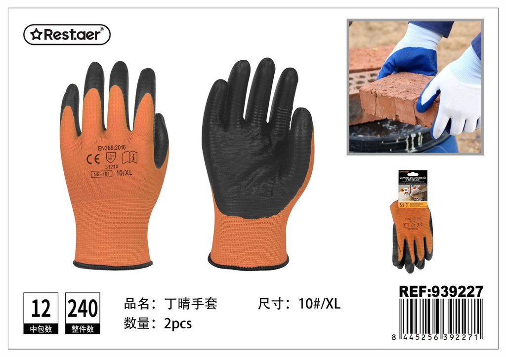 Guantes de jardinería y bricolaje talla XL para protección de manos