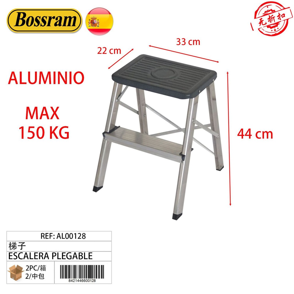 Escalera plegable de aluminio para hogar y trabajo