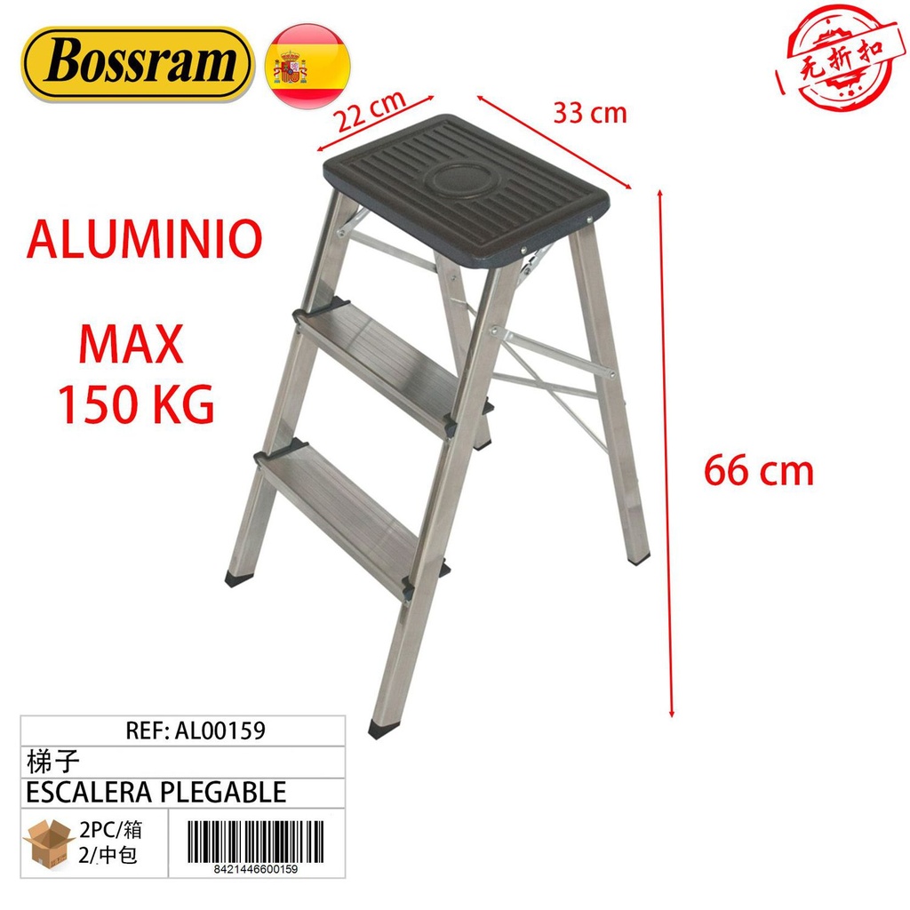 Escalera plegable de aluminio para hogar y trabajo