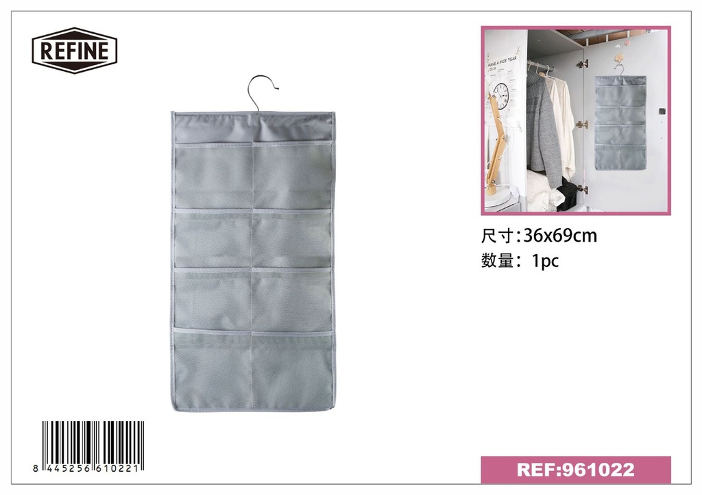 Organizador colgante de tela Oxford con 8 bolsillos 36x69cm - Accesorios de organización de hogar