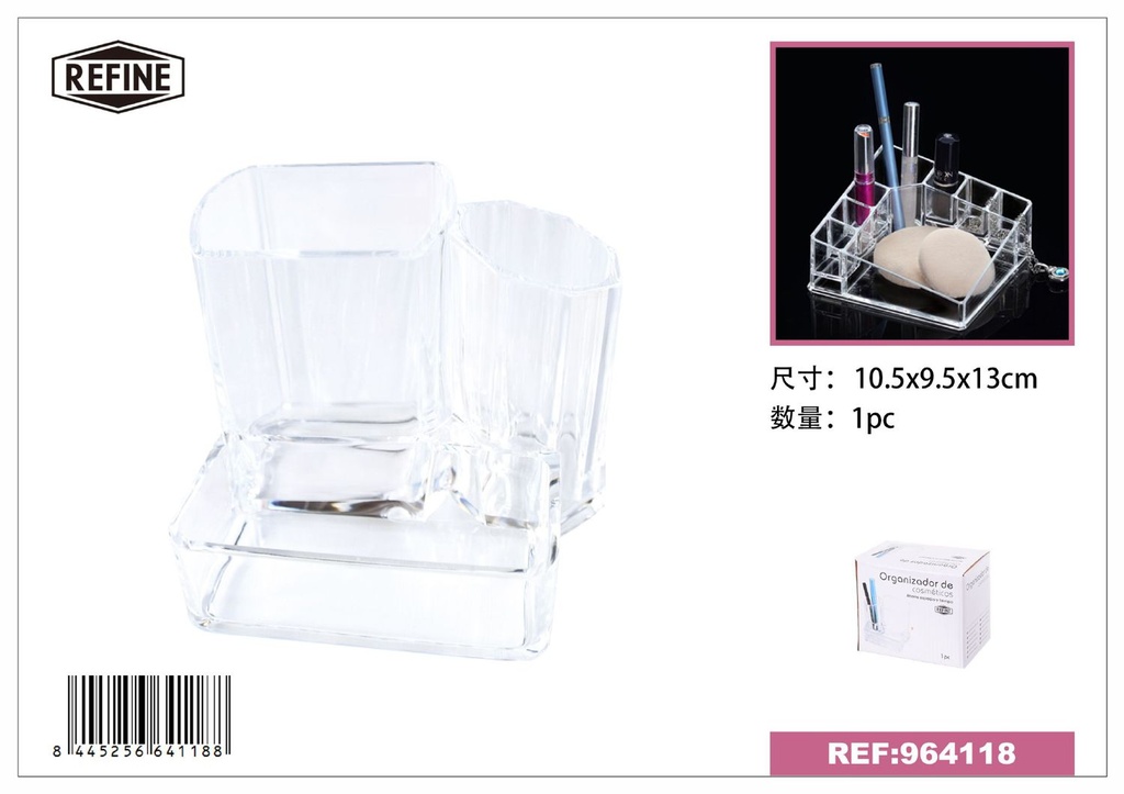 Organizador de cosméticos transparente 10.5*9.5*13cm - Accesorios de belleza y maquillaje