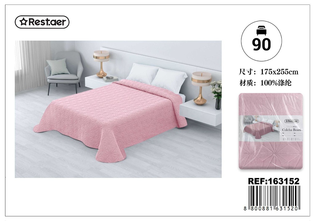 Cubre cama eco 175x255cm rosa para decoración del hogar