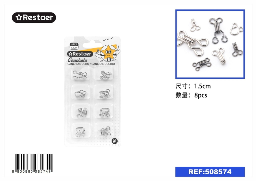 Gancho para costura tamaño 8 8 pcs - Accesorios de costura y confección