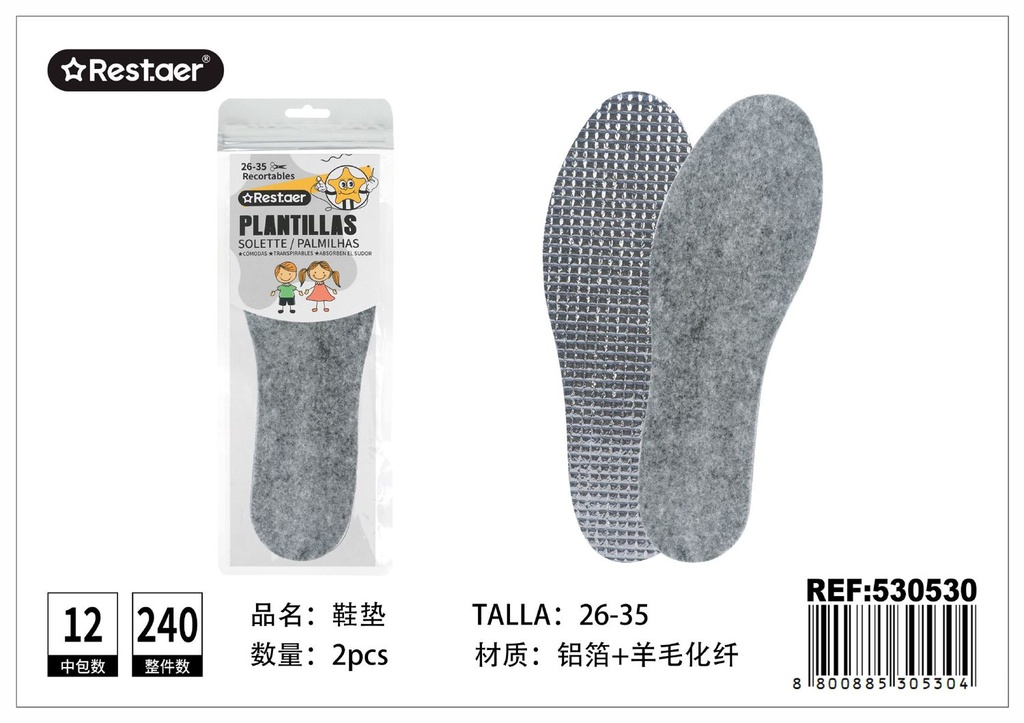 Plantillas de fieltro de lana gris (para niños) - Accesorios de costura