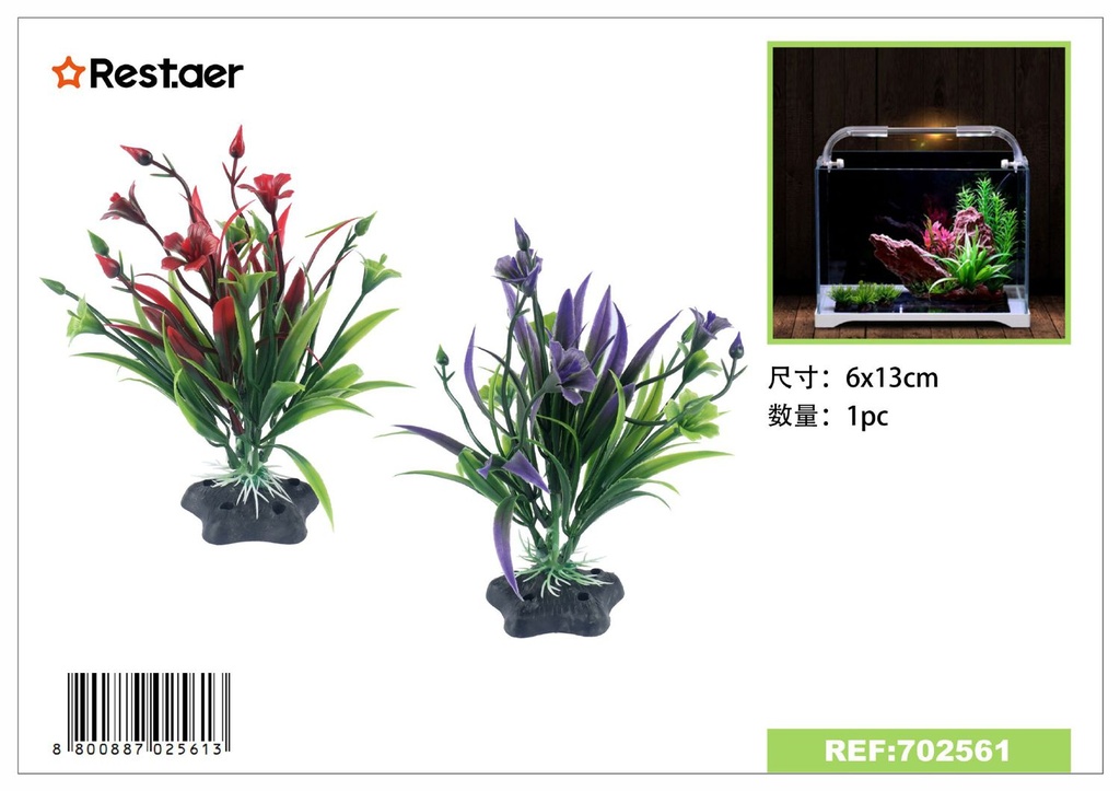 Adorno para acuarios de plantas acuáticas 6x13cm - Decoración y ornamento