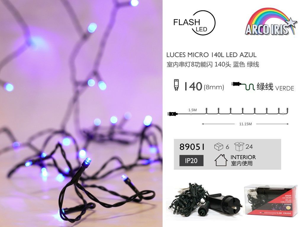 Luz LED blanca micro de 140L - Decoración navideña