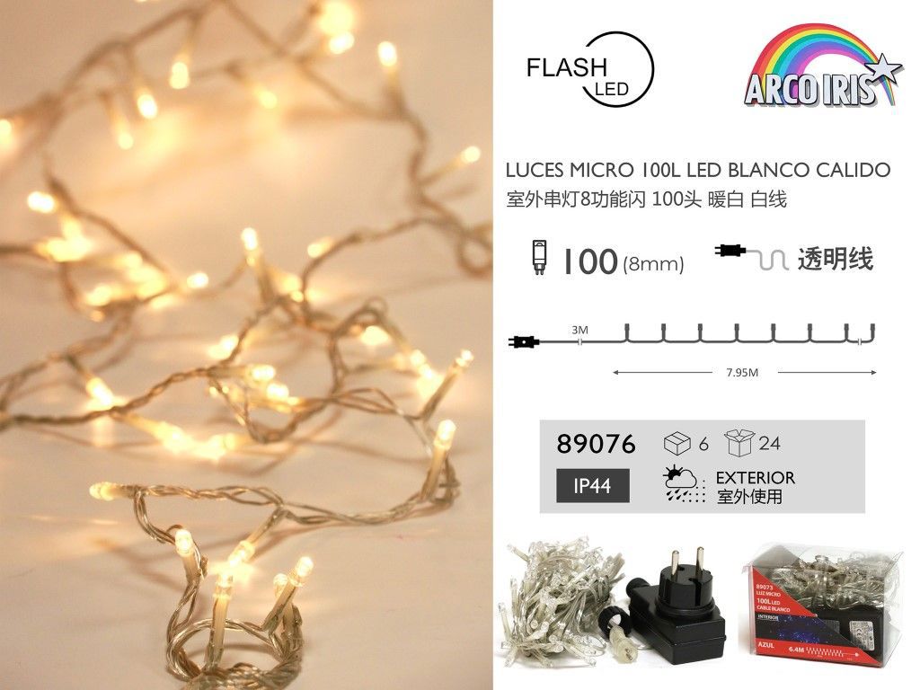 Guirnalda LED micro 100L blanco cálido - Luces decorativas