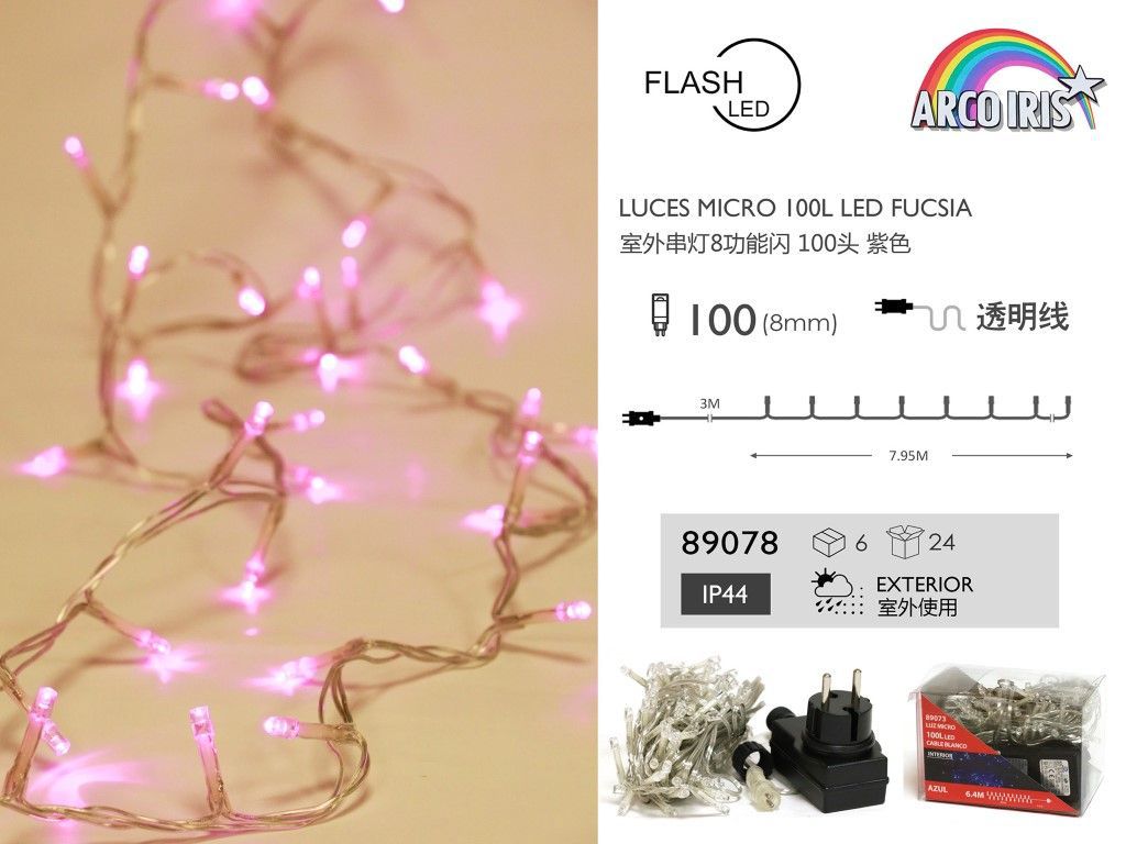 Guirnalda LED micro 100L fucsia - Luces decorativas