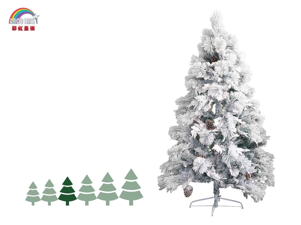 Árbol ciprés con nieve 150 cm - Decoraciones navideñas