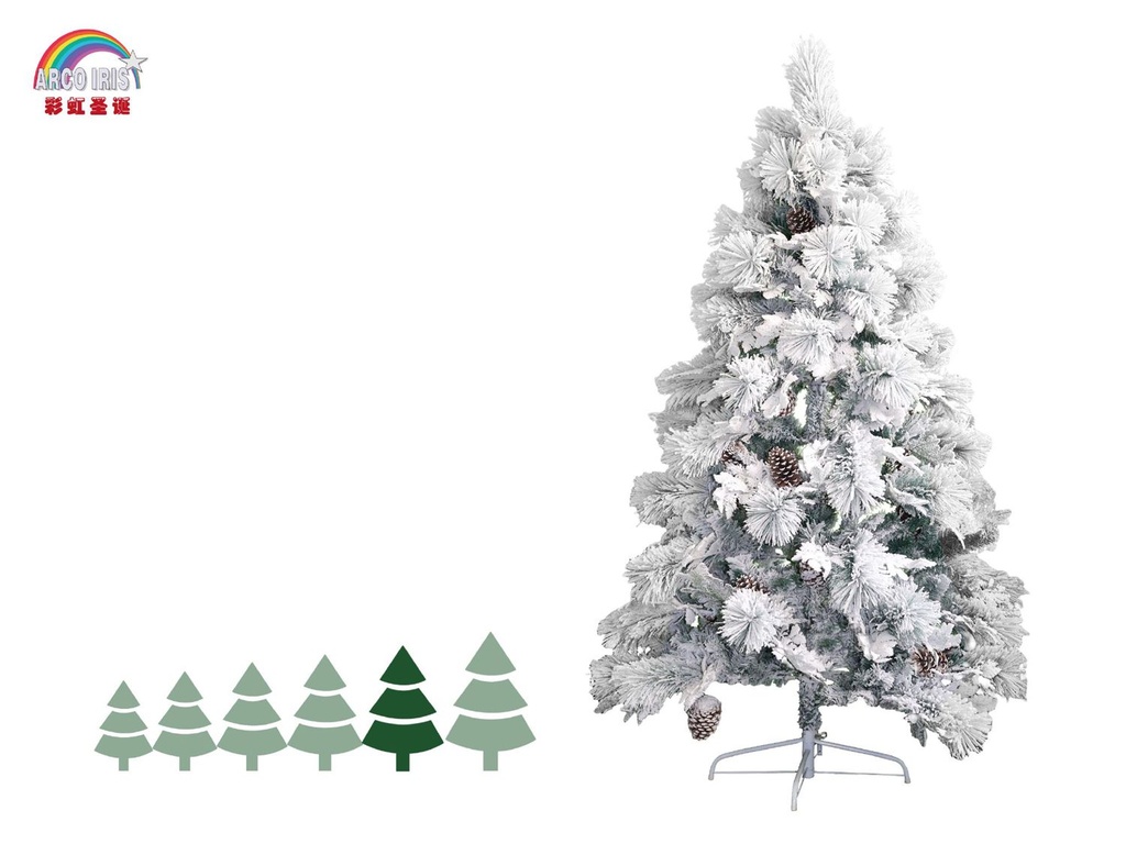 Árbol de ciprés con nieve 210 cm 658 tips - Árbol de Navidad decorativo