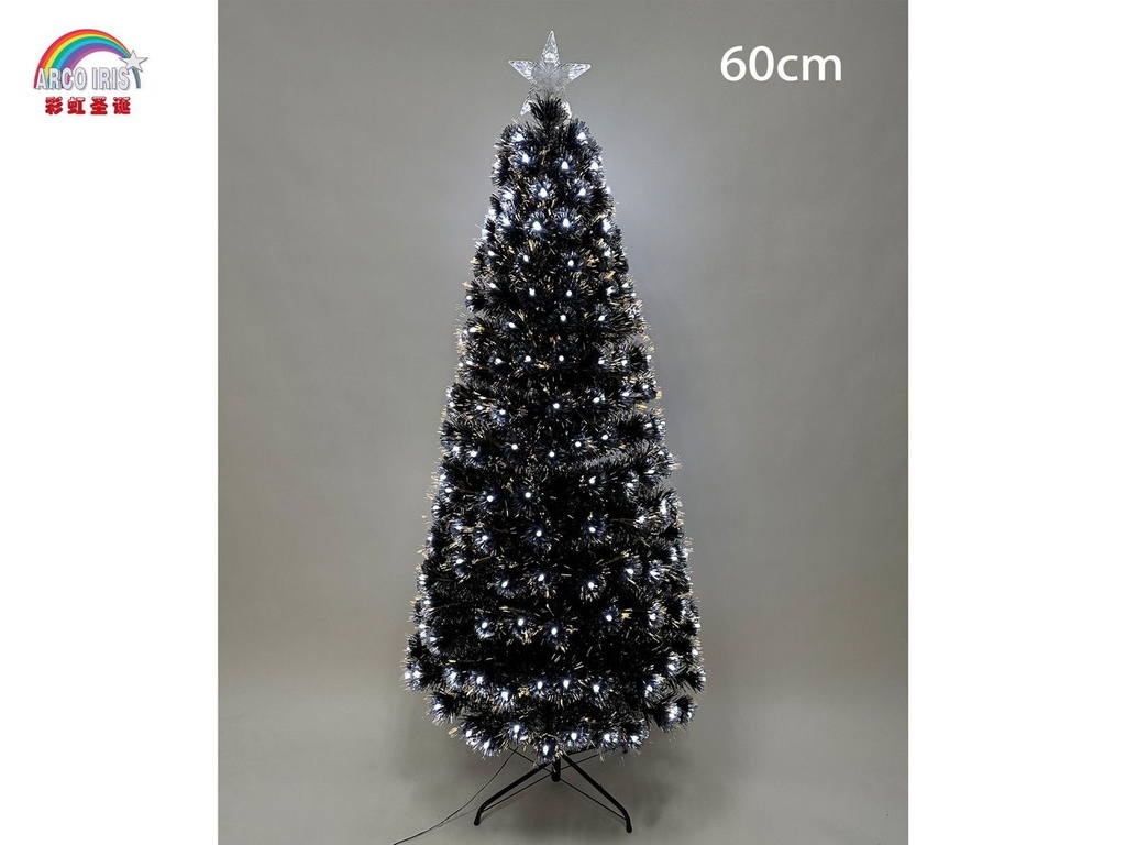 Árbol de fibra óptica con luces LED 60 cm plateado - Árbol decorativo iluminado