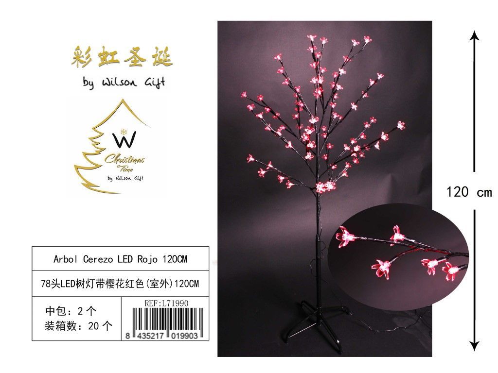 Árbol de cerezo LED rojo 120CM - Árboles con luces navideñas