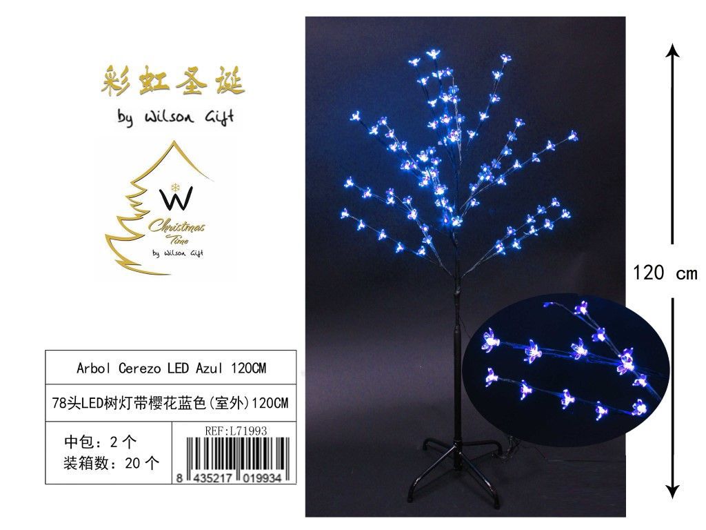 Árbol de cerezo LED azul 120CM - Árboles con luces navideñas