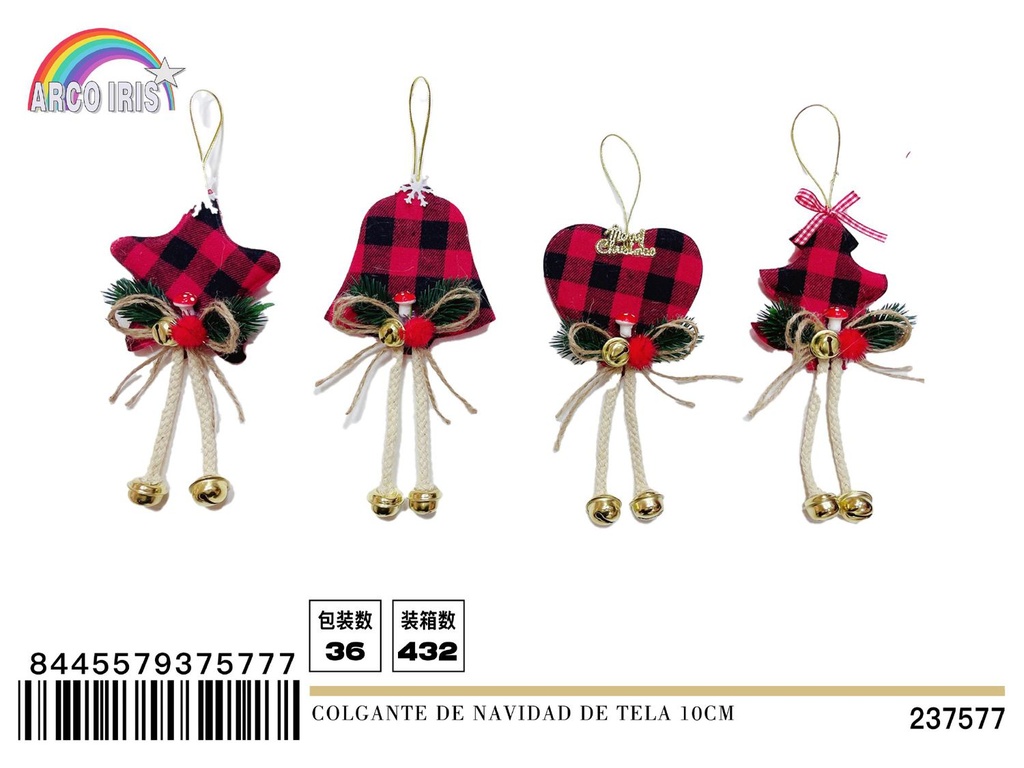 Colgante de Navidad de tela 10cm - Decoraciones navideñas