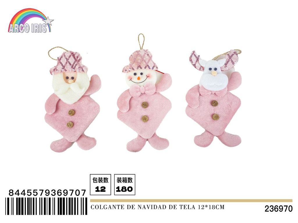 Colgante navideño de tela (12x18 cm) - Decoración navideña