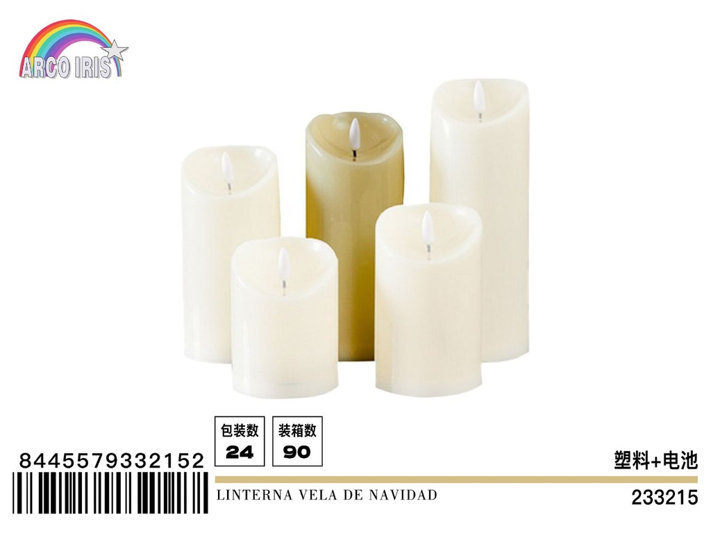 Lintera vela de Navidad 7.5*17.5cm - Decoración festiva