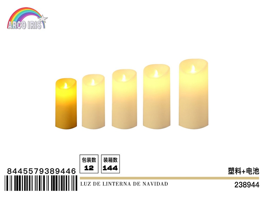 Luz de linterna de Navidad 7.5x10 cm - Decoración navideña con velas