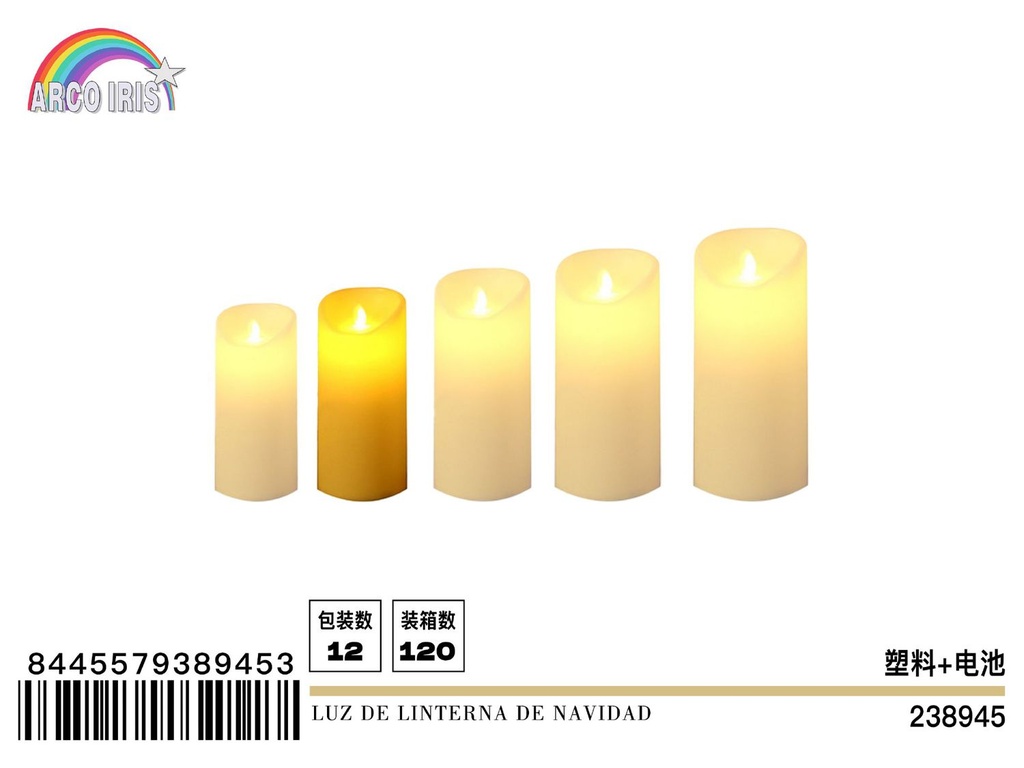 Luz de linterna de Navidad 7.5x12.5 cm - Decoración navideña con velas