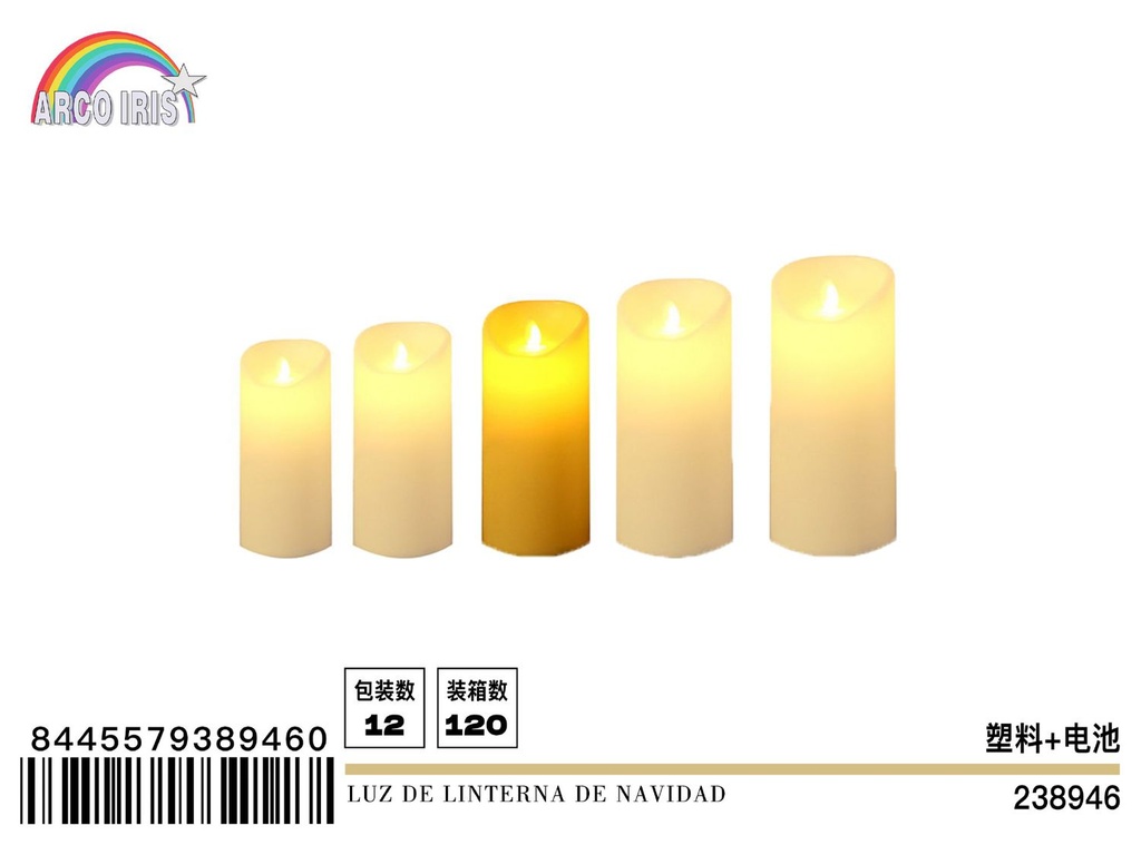 Luz de linterna de Navidad 7.5x15 cm - Decoración navideña con velas