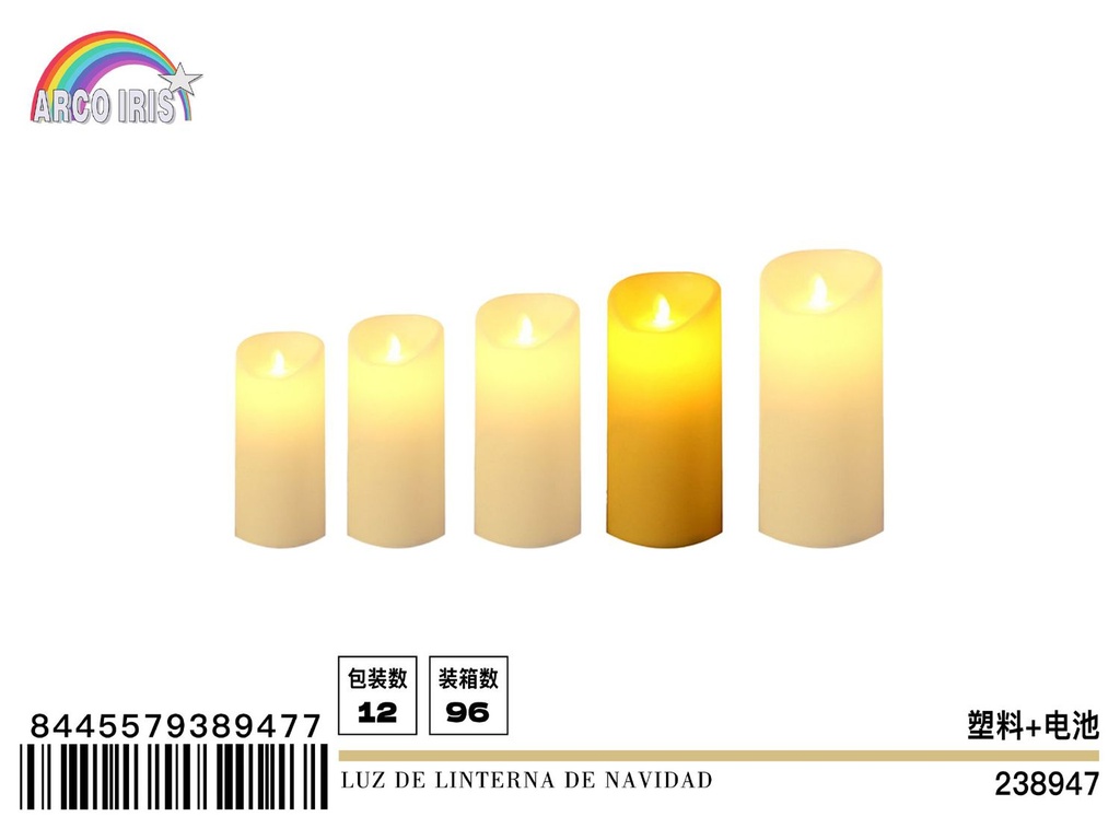 Luz de linterna de Navidad 7.5x17.5 cm - Decoración navideña con velas