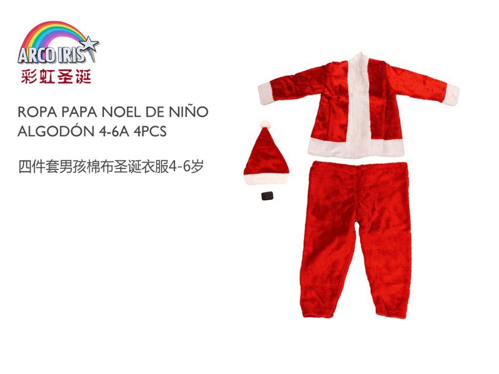 Ropa de Papá Noel para niño 4-6 años 4 piezas - Artículos navideños