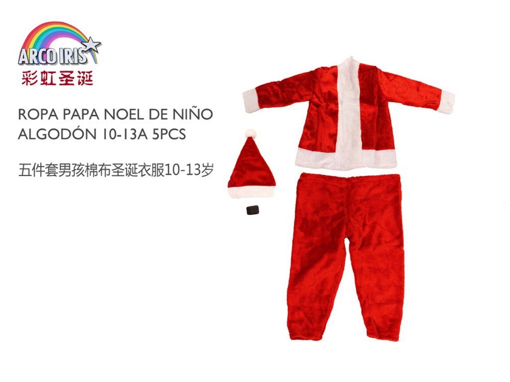 Ropa de Papá Noel para niño 10-13 años 5 piezas - Vestimenta navideña infantil  