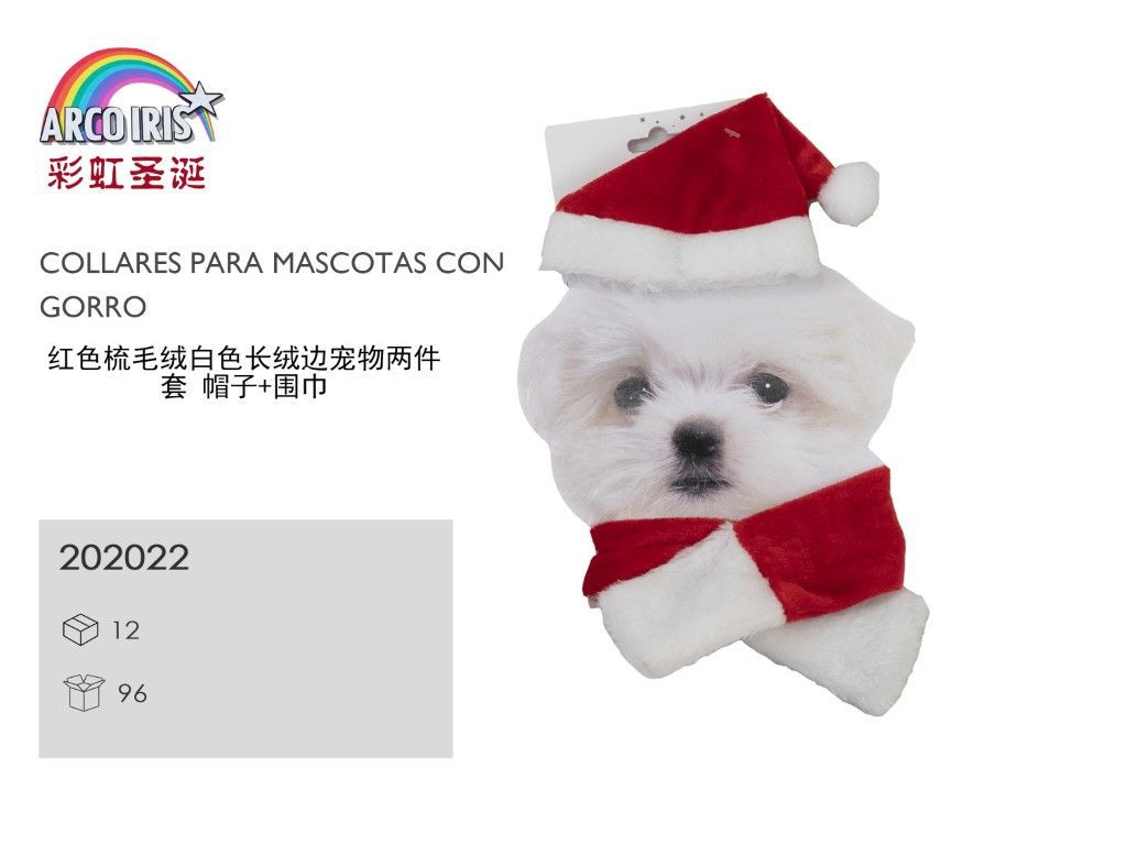 Collares para mascotas con gorro navideño - Accesorios para mascotas