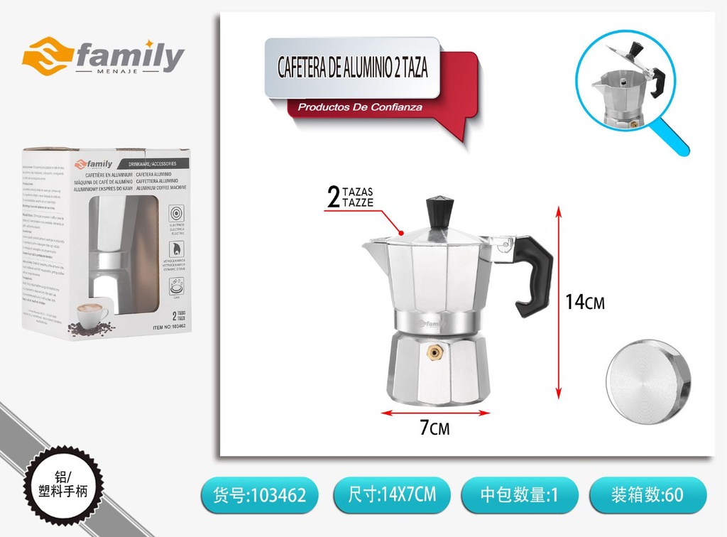 Cafetera de aluminio - Utensilios de cocina