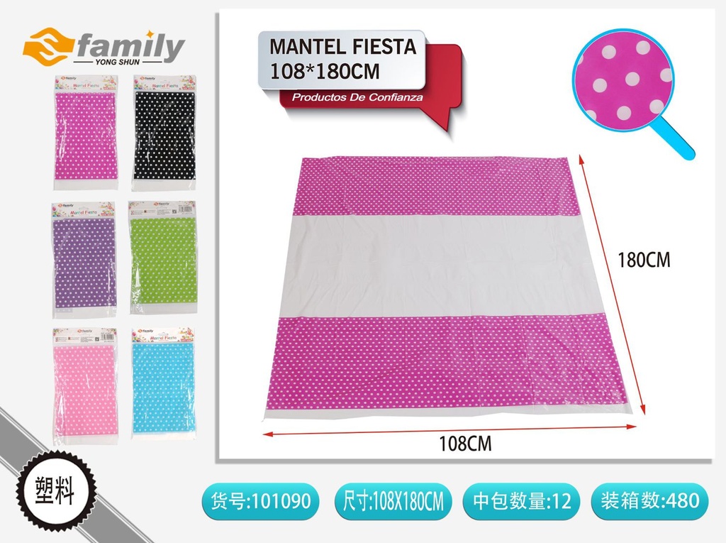 Mantel de fiesta desechable 108x180 cm - Desechables