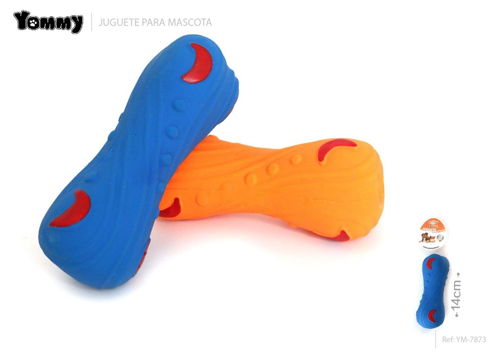 Juguete de látex en forma de hueso 14 cm - Juguetes para mascotas