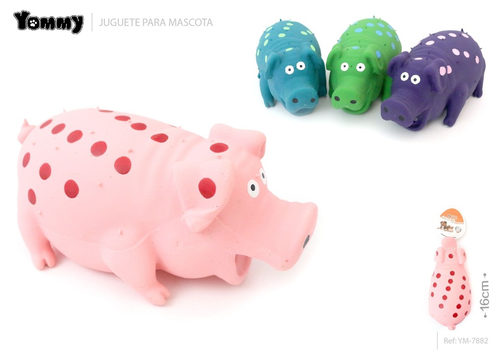 Juguete de látex en forma de cerdo para mascotas 16 cm - Juguete resistentes para perros