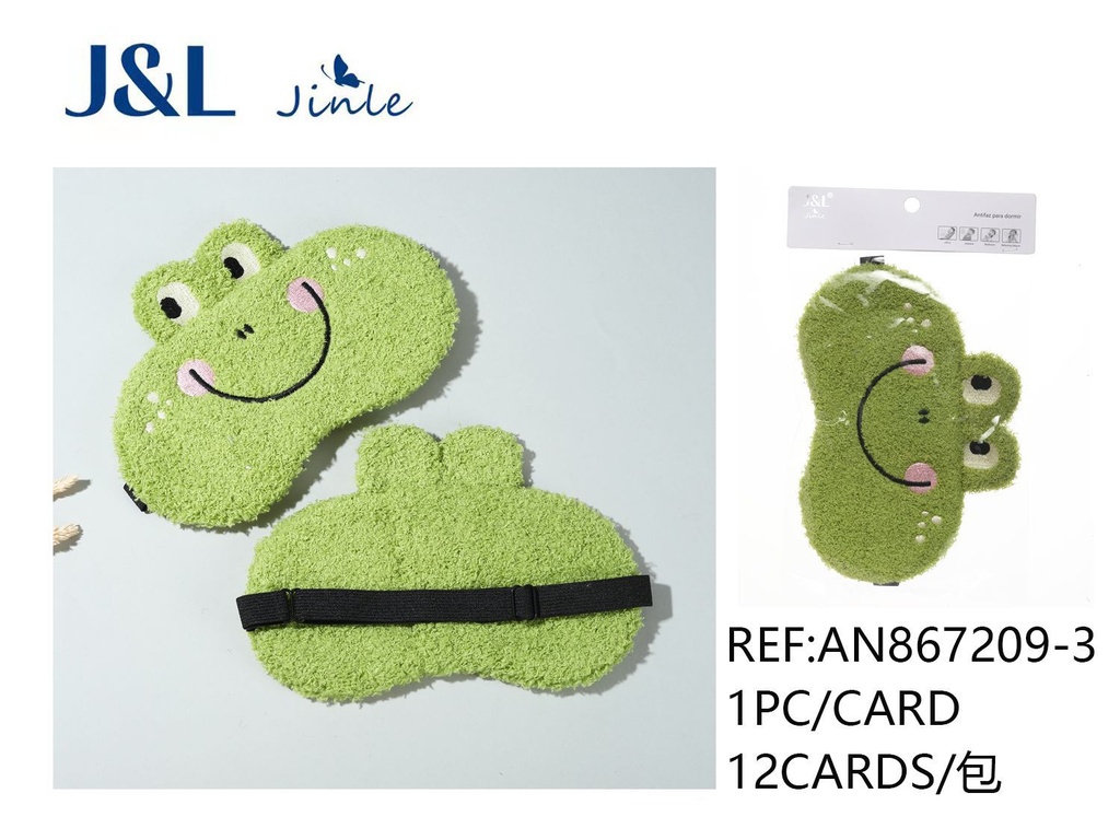 Antifaz de peluche con diseño de rana - Sueño confortable