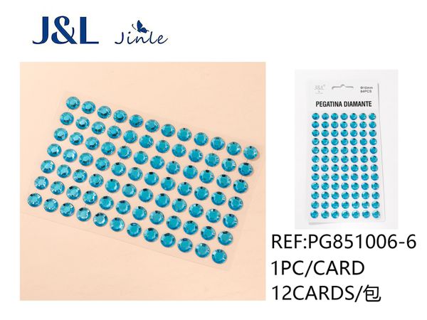 Pegatinas autoadhesivas de diamantes de imitación (12mm azules oscuros, 45pcs) - Decoración