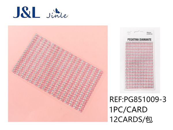 Pegatinas autoadhesivas de diamantes AB rosas 4mm 567pcs - Artículos decorativos